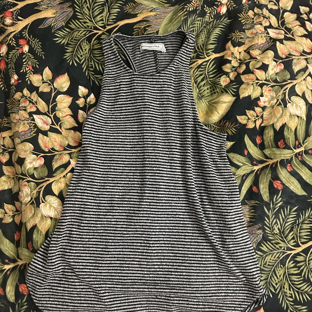 Madewell Black and White Striped Tank Top